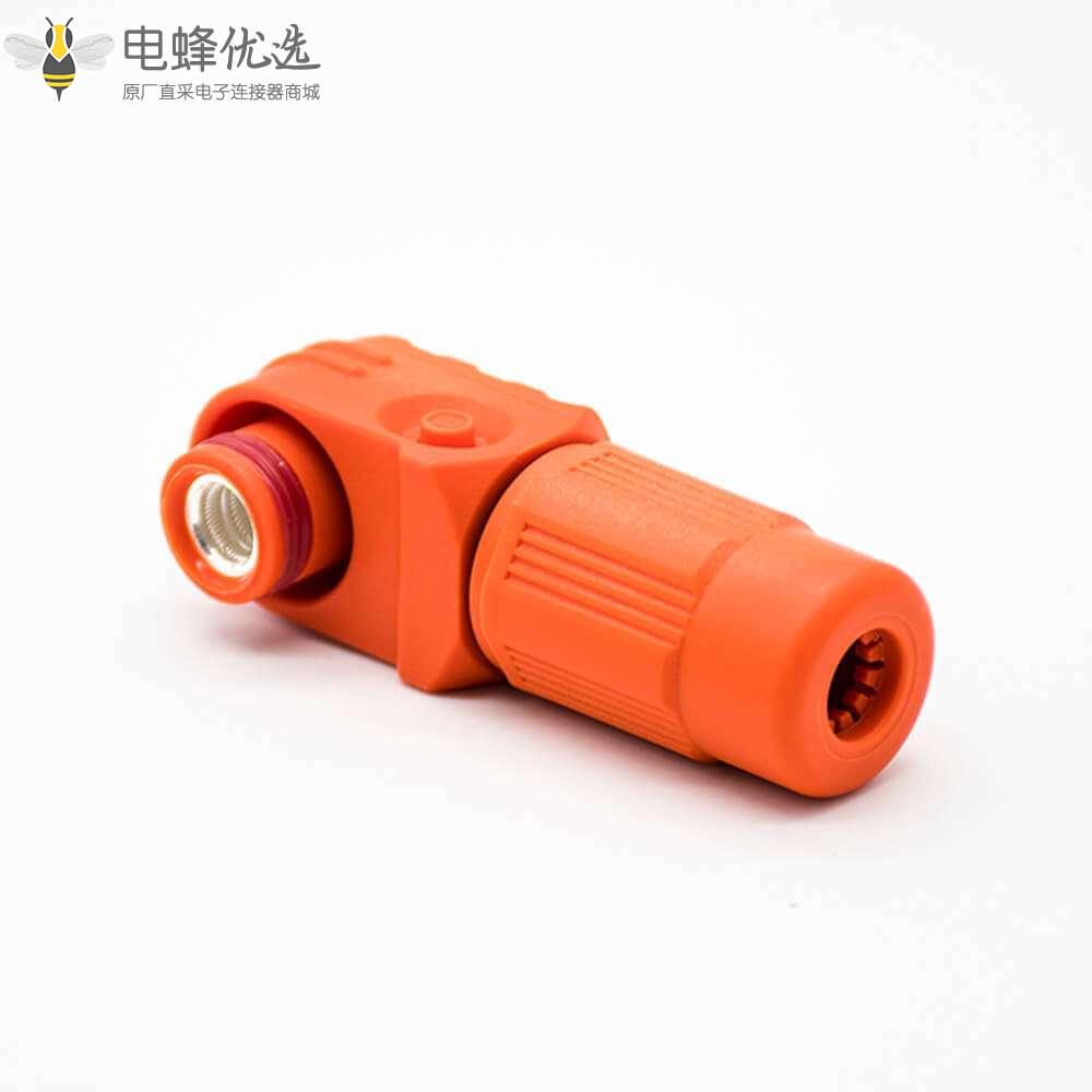 電池儲能連接器120A彎式插頭IP67單芯接線塑料橙色6mm